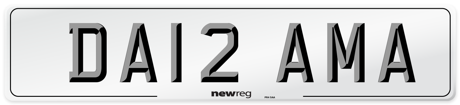 DA12 AMA Number Plate from New Reg